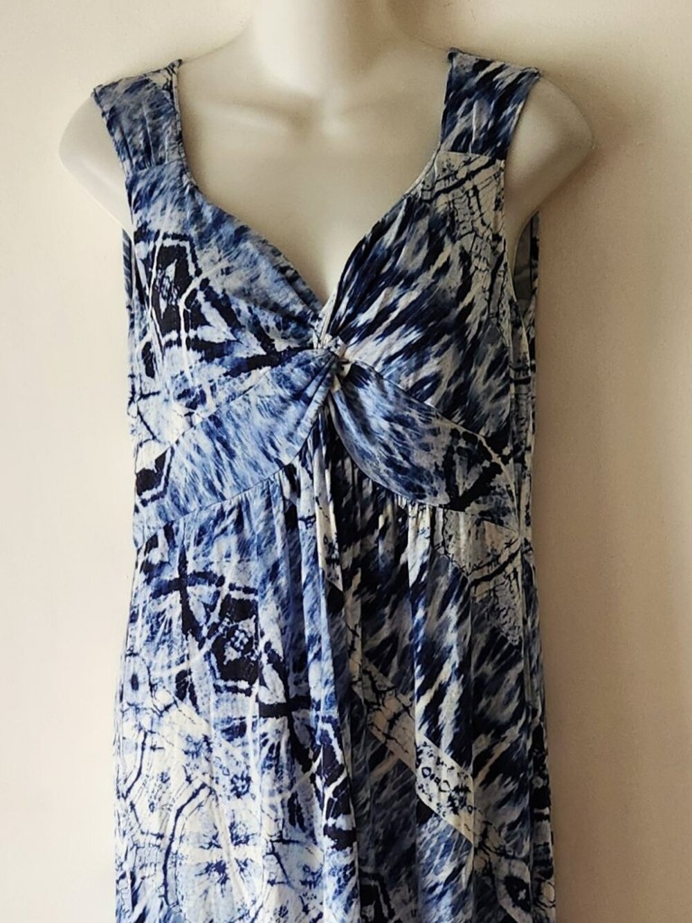 Style & Co. sundress sz PL blue & white tie dye pattern GUC